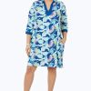 Women Foxcroft Dresses | Angel Plus Oasis Floral Jersey Dress Blue Breeze Oasis Floral