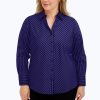 Women Foxcroft Tops | Mary Plus Stretch No Iron Stripe Shirt