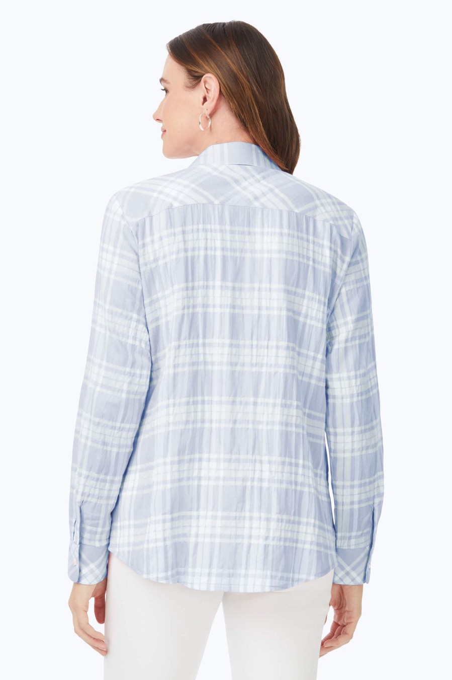 Women Foxcroft Tops | Rhea Puckered Spring Plaid Shirt