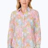 Women Foxcroft Tops | Ava Beach Batik Shirt French Rose Batik