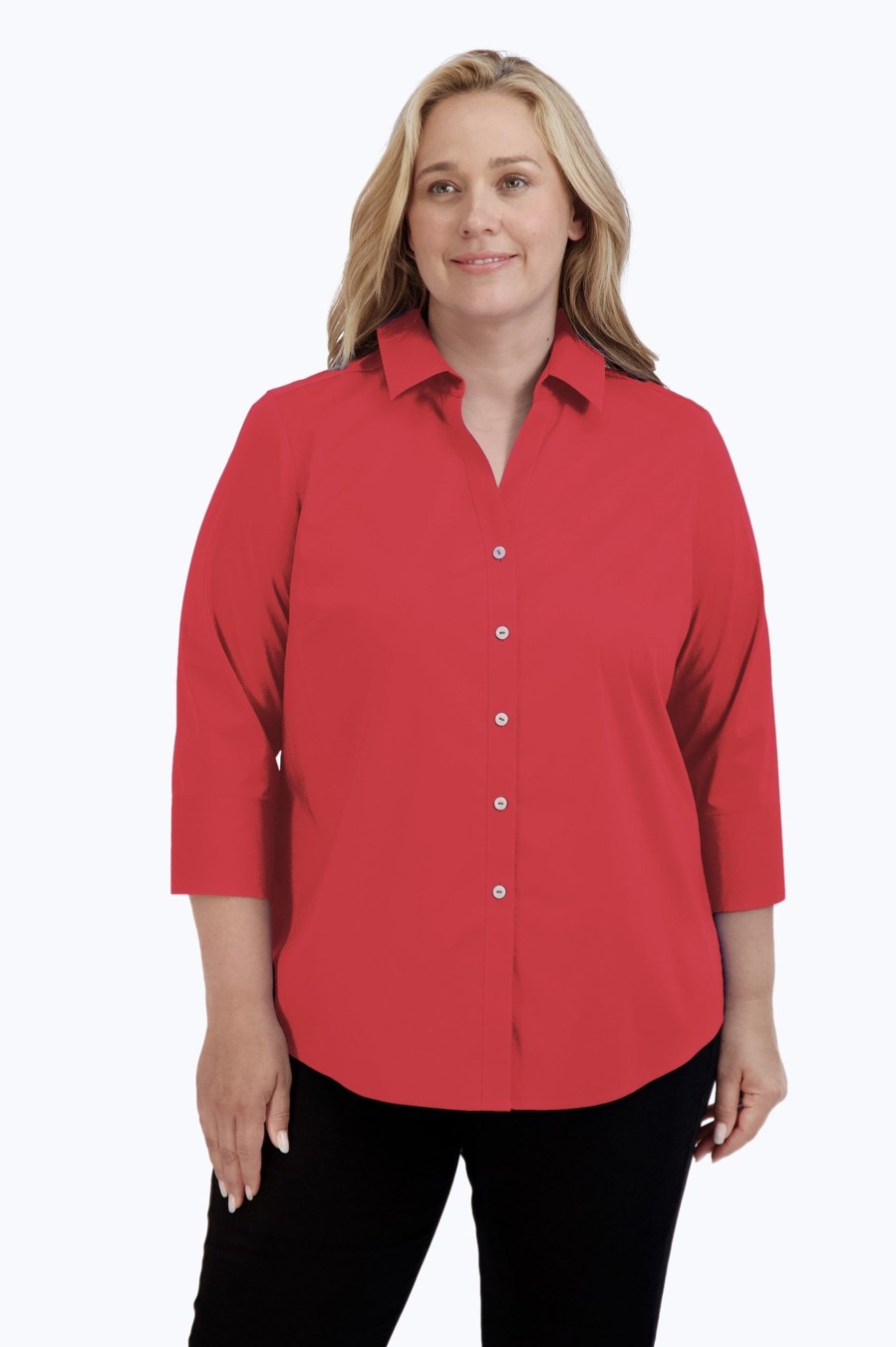 Women Foxcroft Tops | Mary Plus Essential Stretch No Iron Shirt