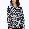 Women Foxcroft Tops | Dianna Zebra Jersey Shirt Black Zebra