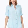 Women Foxcroft Tops | Tamara Cotton Gauze Shirt