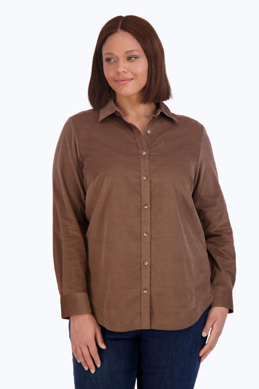 Women Foxcroft Tops | Haven Plus Pinwale Corduroy Shirt