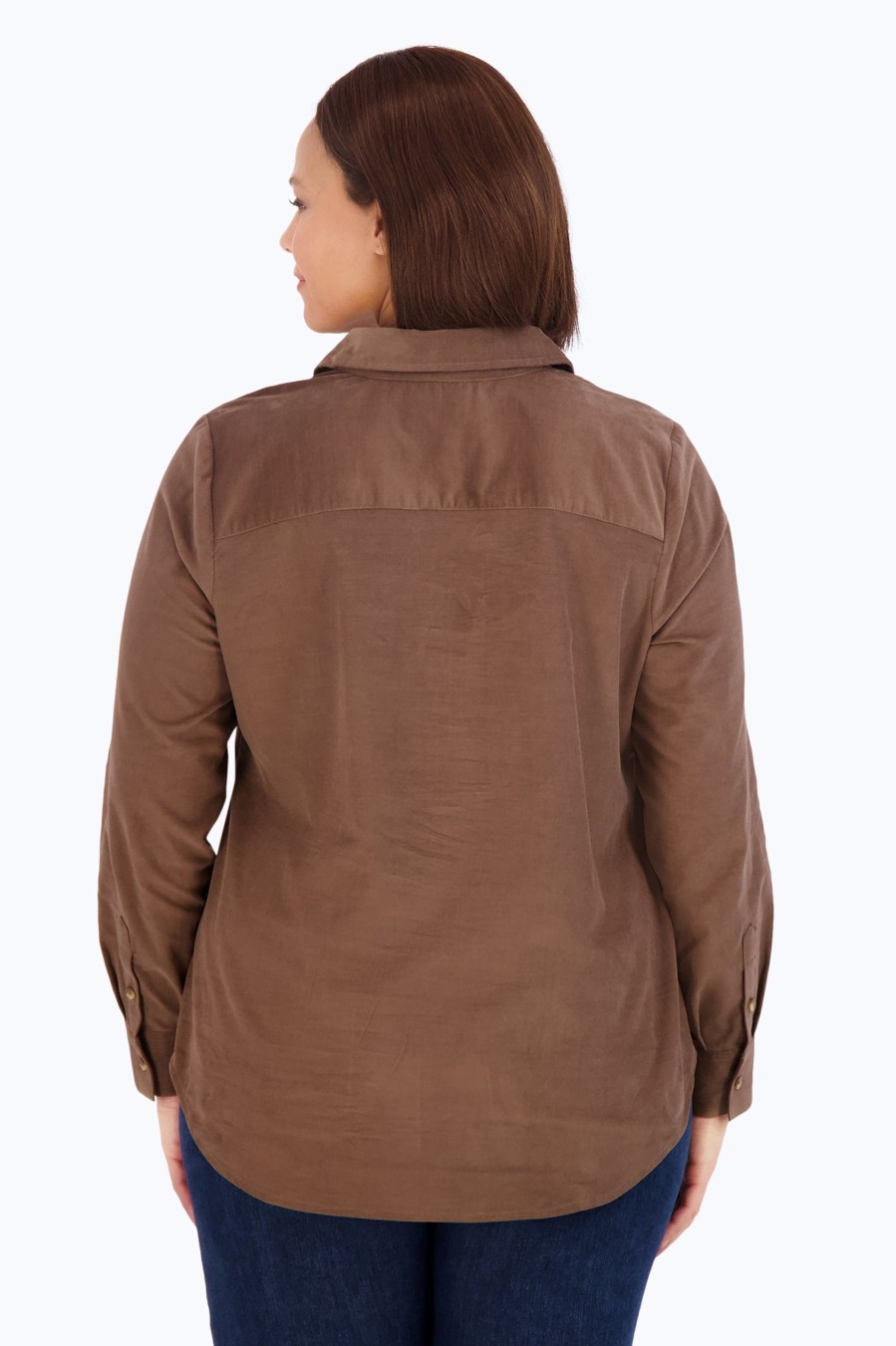 Women Foxcroft Tops | Haven Plus Pinwale Corduroy Shirt