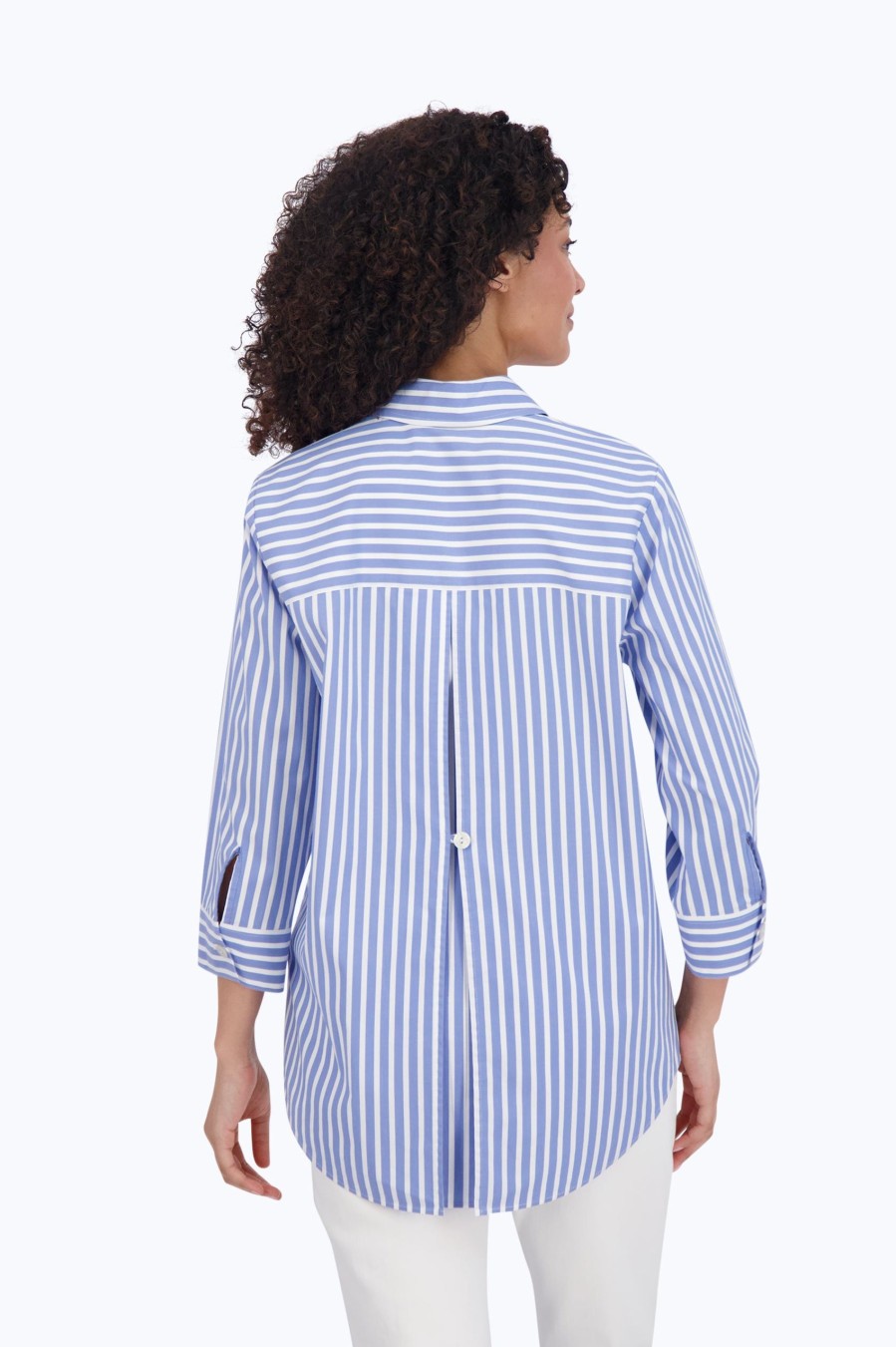 Women Foxcroft Tops | Kelly Stretch No Iron Stripe Shirt