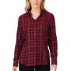 Women Foxcroft Tops | Rhea Brushed Scotch Plaid Shirt Black Red Scotch Plaid