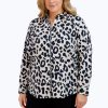 Women Foxcroft Tops | Charlie Plus No Iron Cheetah Shirt Black Cheetah