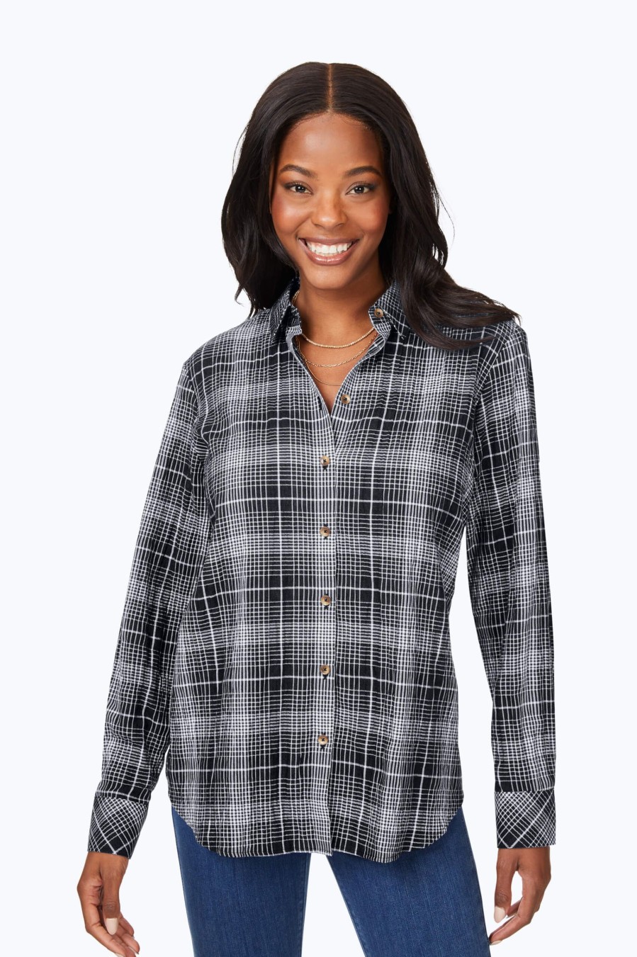 Women Foxcroft Tops | Rhea Plaid Perfection Shirt