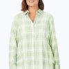 Women Foxcroft Tops | Rhea Plus Puckered Spring Plaid Shirt