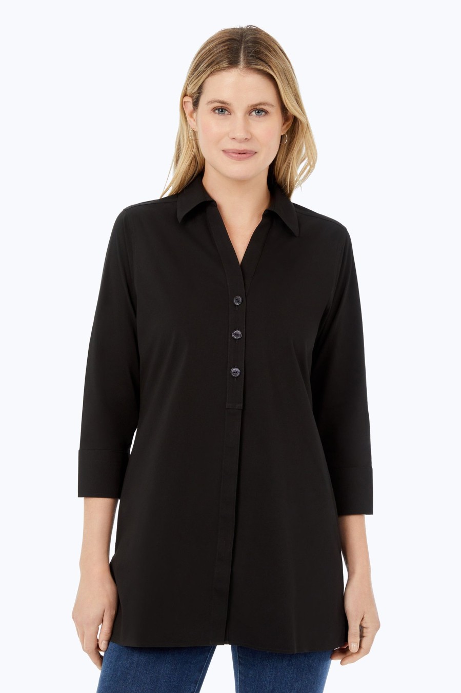 Women Foxcroft Tops | Pamela Essential Stretch No Iron Tunic