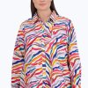 Women Foxcroft Tops | Boyfriend Plus No Iron Tunic Colorful Zebra