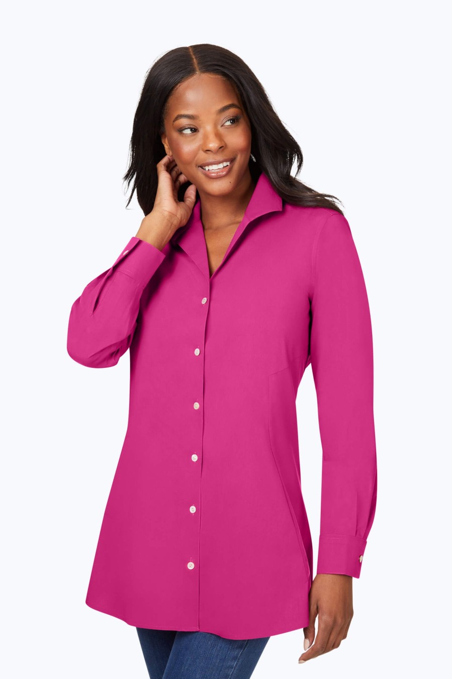 Women Foxcroft Tops | Cecilia Stretch Non-Iron Tunic