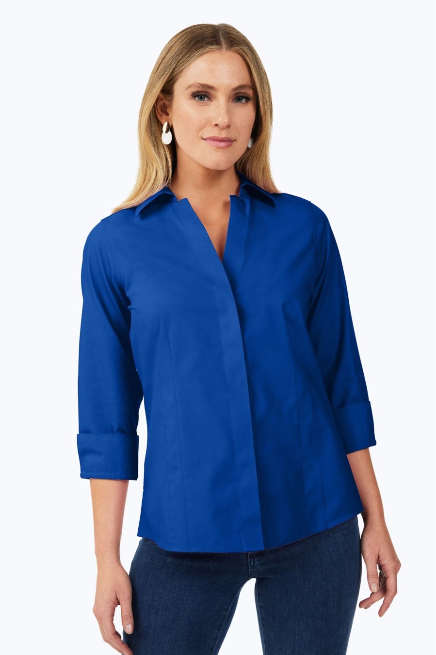 Women Foxcroft Tops | Taylor Pinpoint Non-Iron Shirt