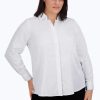 Women Foxcroft Tops | Taylor Plus No Iron Pearl Jacquard Shirt White