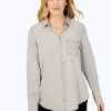 Women Foxcroft Tops | Haven Grey Tencel® Shirt