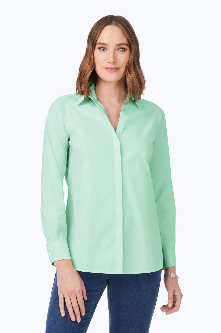 Women Foxcroft Tops | Kylie Essential Stretch Non-Iron Shirt