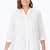 Women Foxcroft Tops | Kayla Plus Stretch Non-Iron Shirt White