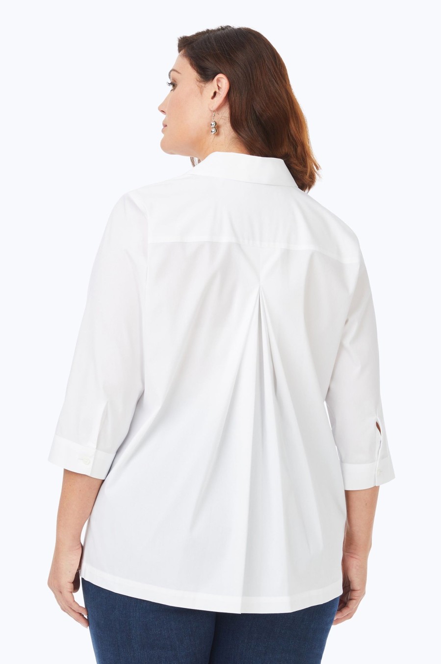 Women Foxcroft Tops | Kayla Plus Stretch Non-Iron Shirt White