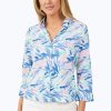 Women Foxcroft Tops | Lucie Non-Iron Tropical Paint Shirt Multi Tropical Paint