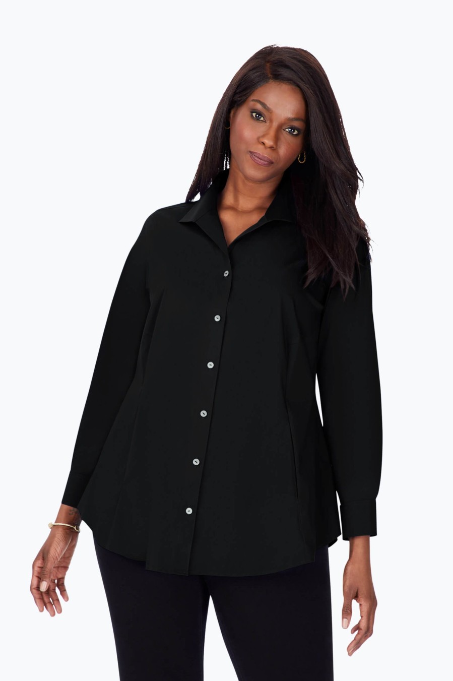 Women Foxcroft Tops | Cecilia Plus Essential Stretch Non-Iron Tunic