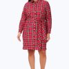 Women Foxcroft Dresses | Plus Holiday Plaid Non-Iron Dress Red Multi Holiday Tartan