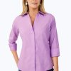 Women Foxcroft Tops | Taylor Essential Pinpoint Non-Iron Shirt