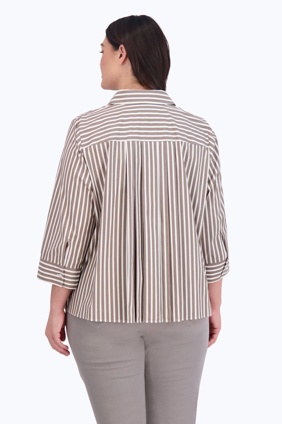 Women Foxcroft Tops | Sandra Plus Stretch No Iron Stripe Shirt