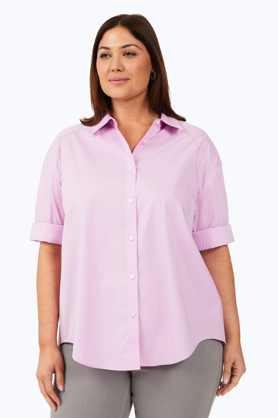 Women Foxcroft Tops | Joanna Plus Stretch Non-Iron Tunic