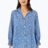 Women Foxcroft Tops | Caspian Non-Iron Fresh Floral Shirt Blue Breeze Fresh Floral