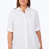 Women Foxcroft Tops | Tamara Plus Stretch Non-Iron Shirt White