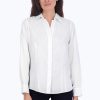 Women Foxcroft Tops | Taylor No Iron Pearl Jacquard Shirt White