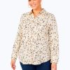 Women Foxcroft Tops | Davis Plus Non-Iron Layered Dot Shirt Birchwood Dot