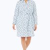 Women Foxcroft Dresses | Rocca Plus Non-Iron Watercolor Dots Dress Blue Breeze Watercolor Dots