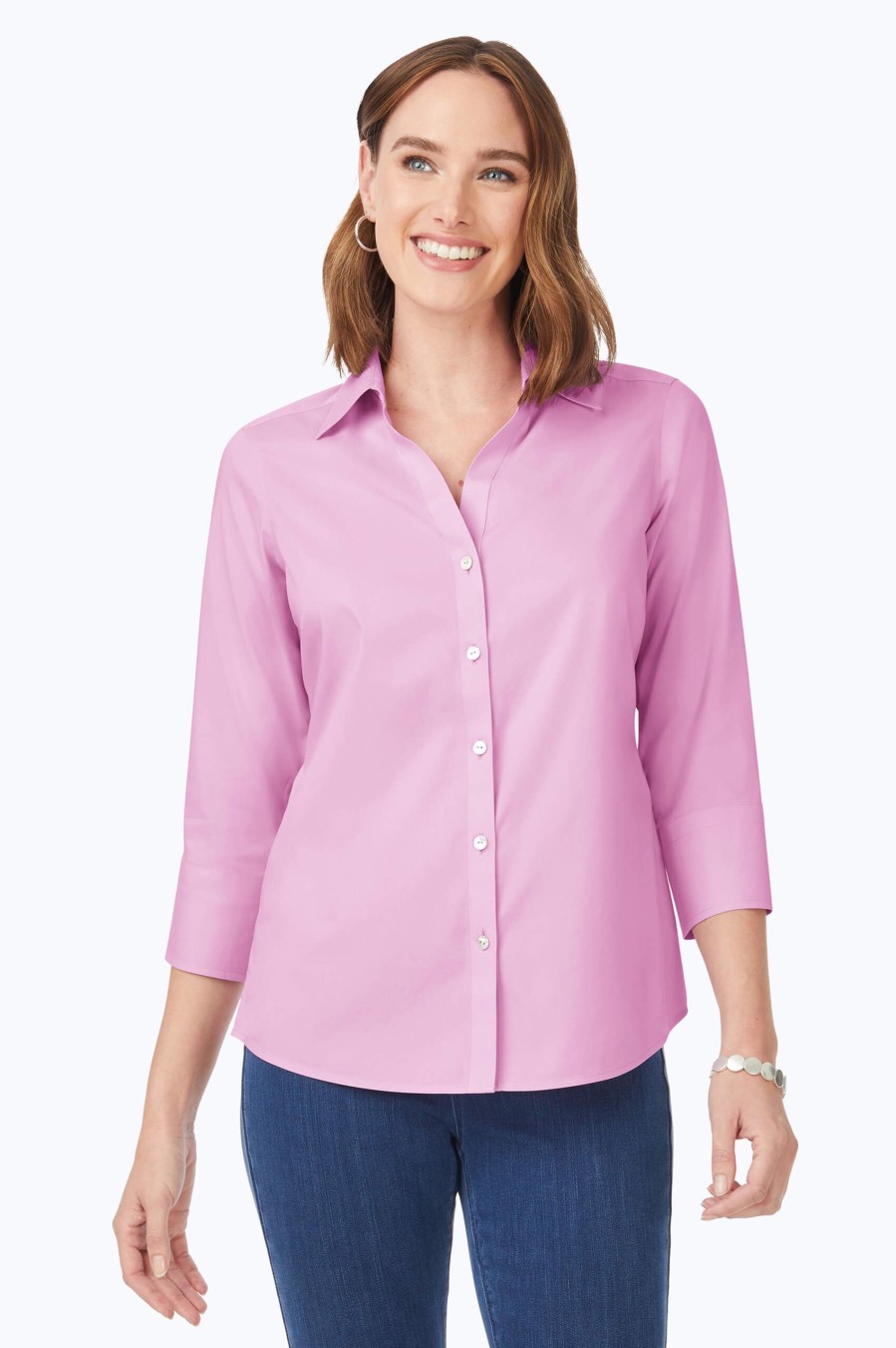 Women Foxcroft Tops | Mary Stretch Non-Iron Shirt