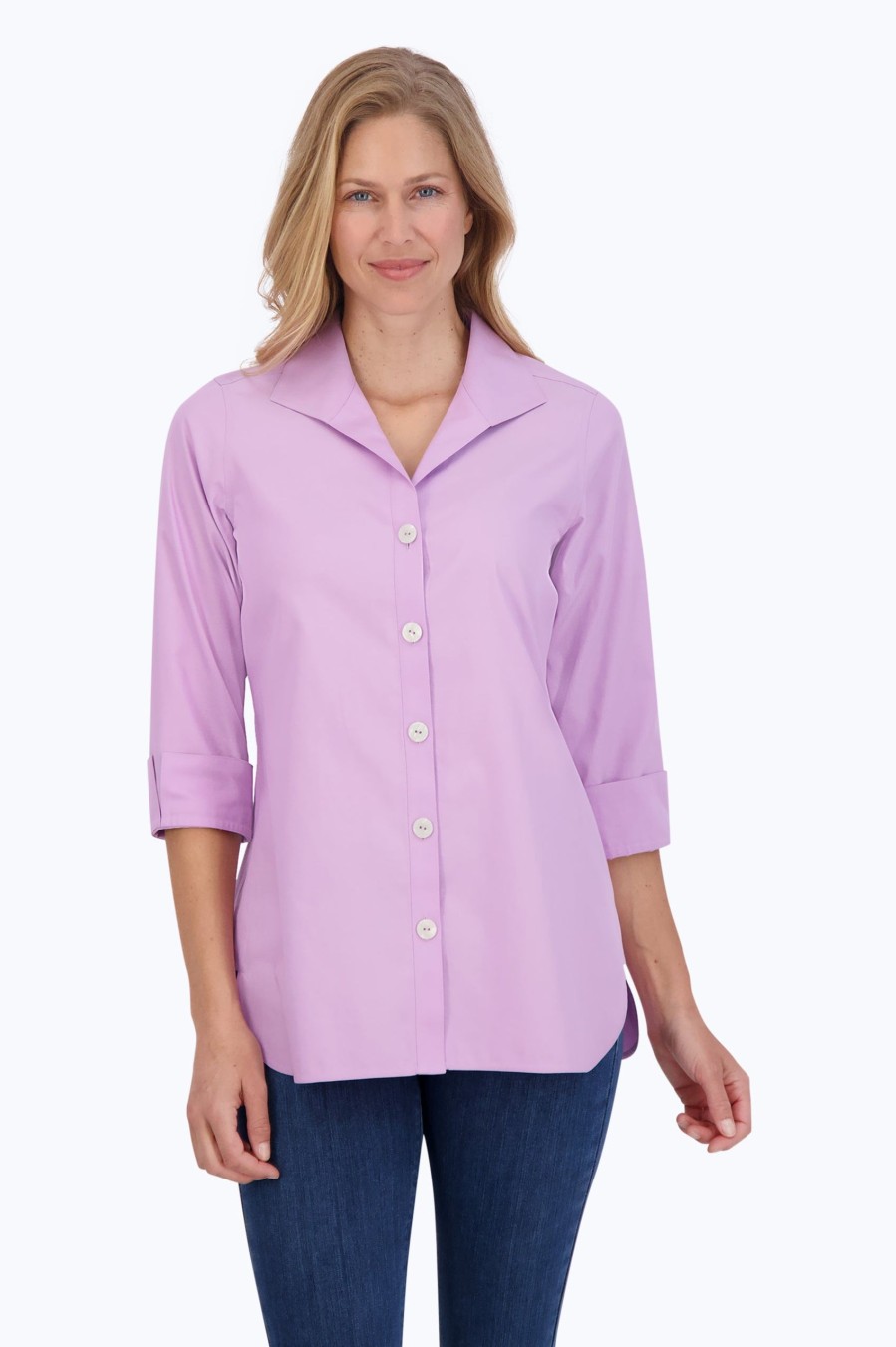 Women Foxcroft Tops | Pandora Essential Pinpoint Non-Iron Tunic