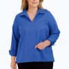 Women Foxcroft Tops | Agnes Plus Stretch No Iron Popover Shirt