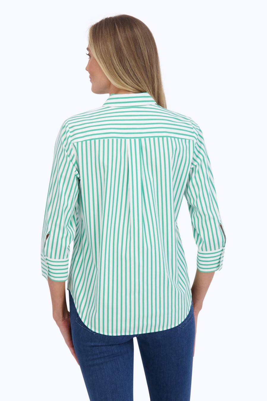 Women Foxcroft Tops | Charlie Stretch No Iron Stripe Shirt