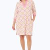 Women Foxcroft Dresses | Angel Plus Medallions Jersey Dress Pink Champagne Medallions