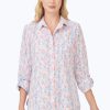 Women Foxcroft Tops | Cole Non-Iron Highlights Shirt Blue Multi Highlights