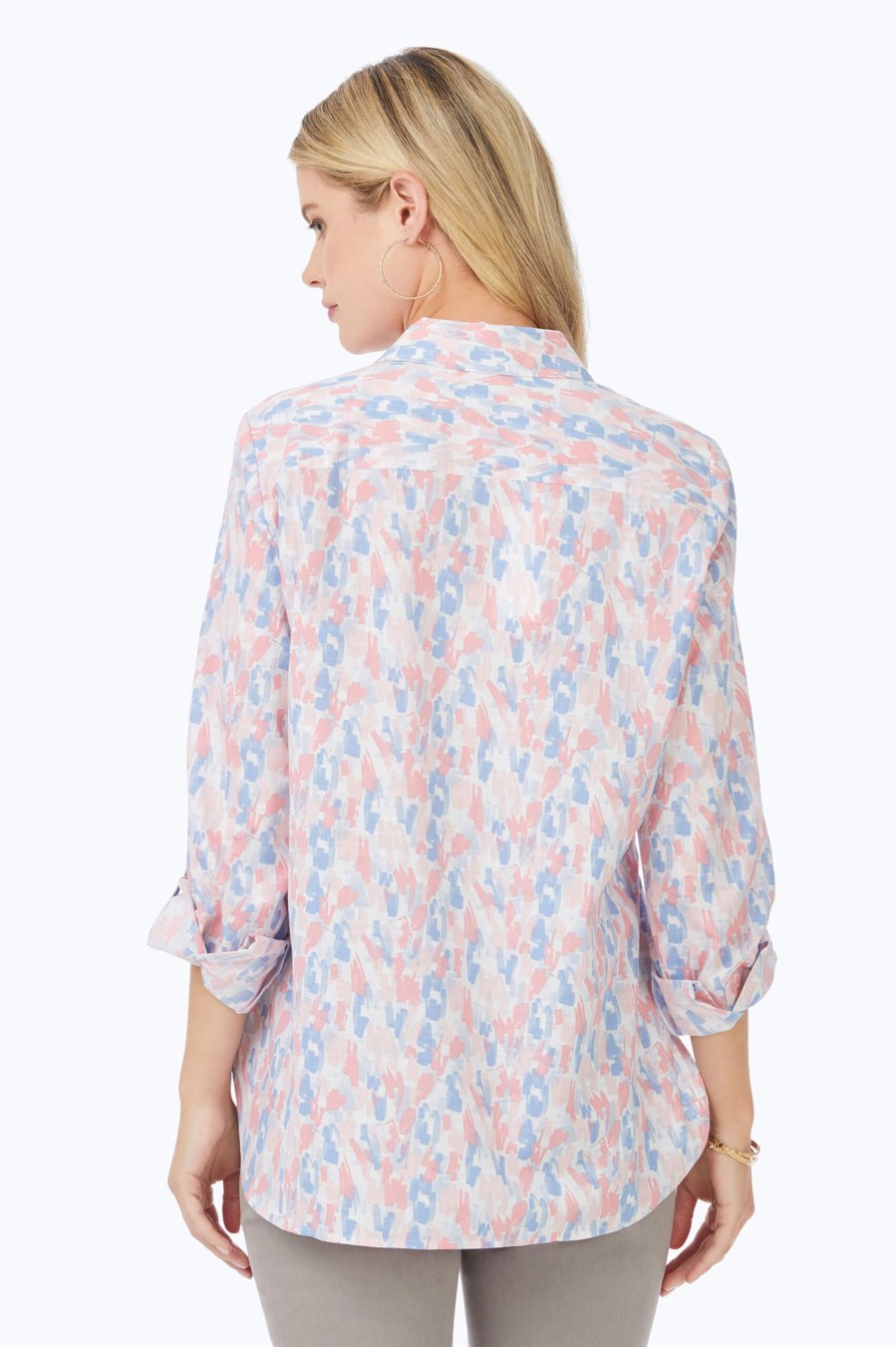 Women Foxcroft Tops | Cole Non-Iron Highlights Shirt Blue Multi Highlights