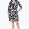 Women Foxcroft Dresses | Angel Zebra Jersey Dress Black Zebra