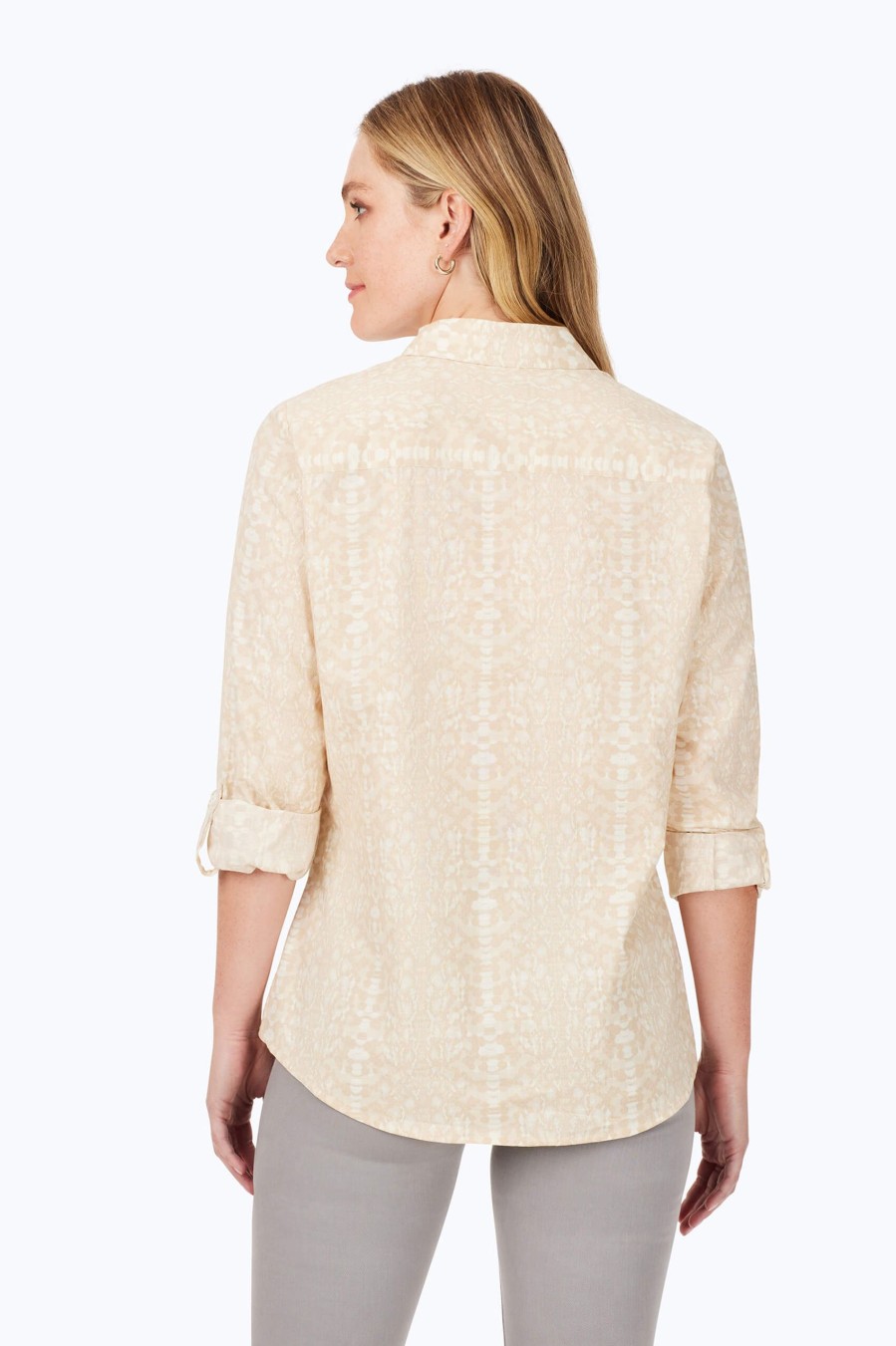 Women Foxcroft Tops | Zoey Non-Iron Soft Python Shirt Ivory Multi Soft Python