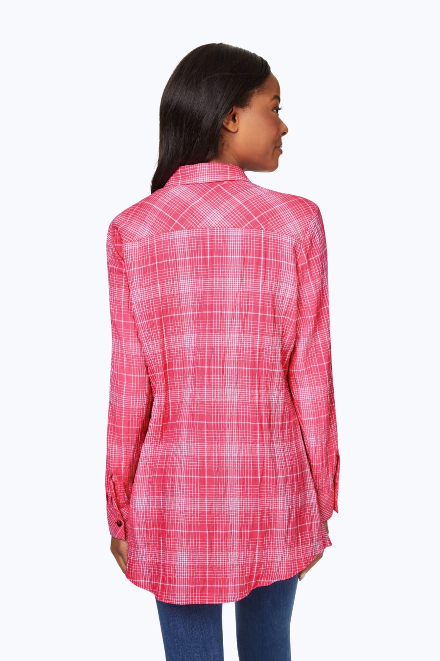 Women Foxcroft Tops | Cici Plaid Perfection Tunic