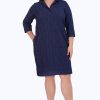 Women Foxcroft Dresses | Sloane Plus Solid Crinkle Dress