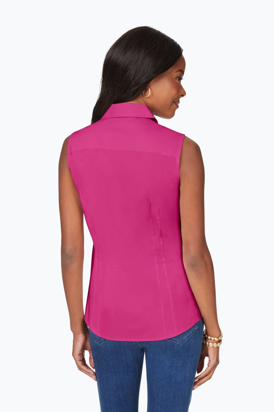 Women Foxcroft Tops | Taylor Non-Iron Stretch Sleeveless Shirt