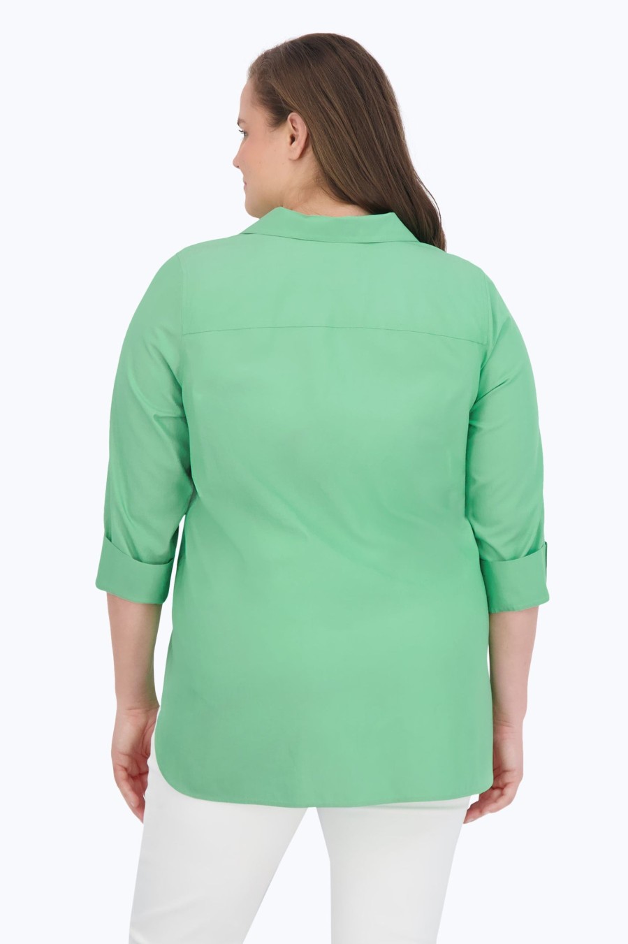 Women Foxcroft Tops | Pandora Plus Essential Pinpoint Non-Iron Tunic