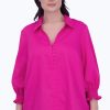 Women Foxcroft Tops | Alexis Plus No Iron Solid Sateen Popover