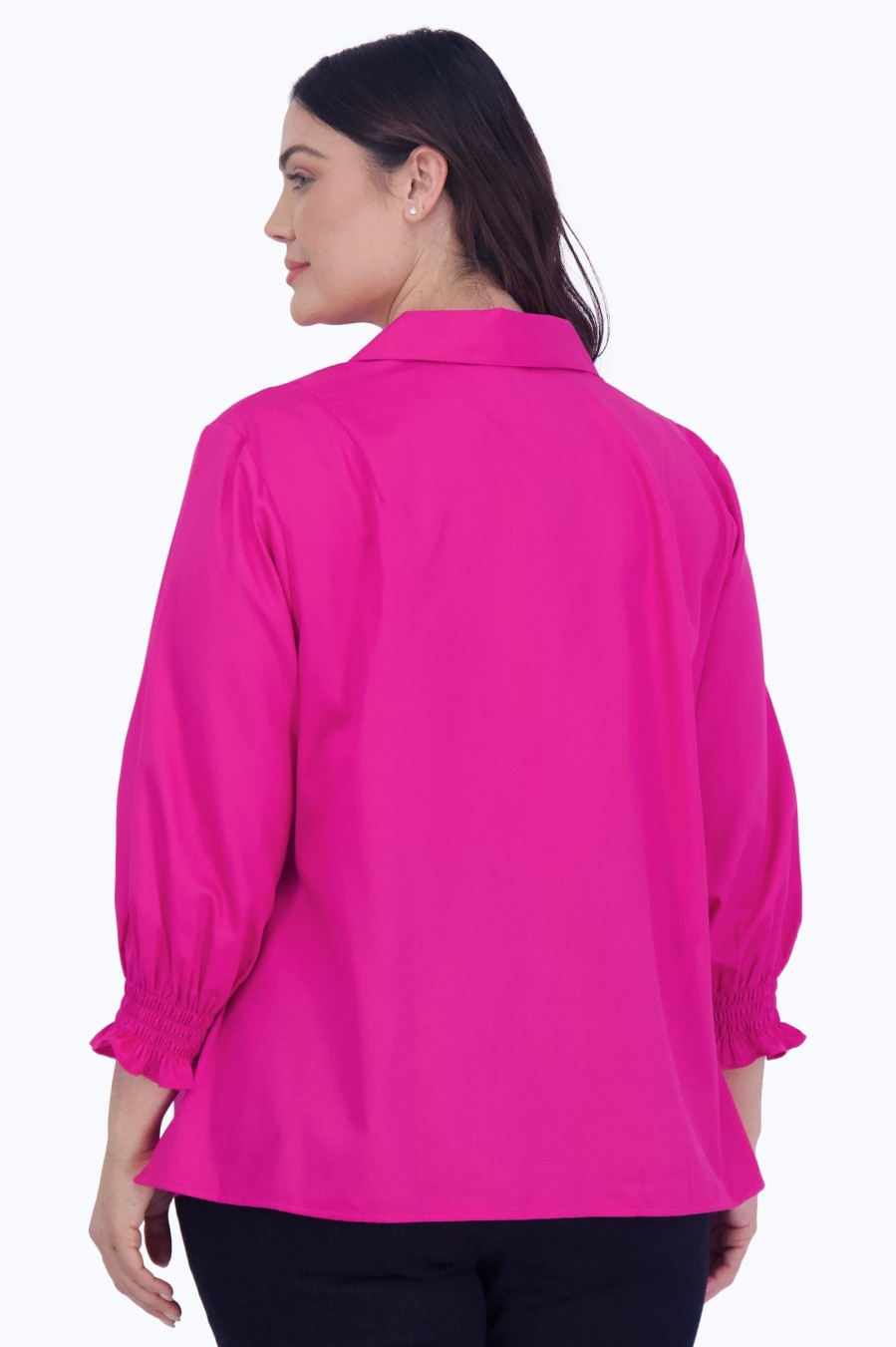 Women Foxcroft Tops | Alexis Plus No Iron Solid Sateen Popover