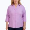 Women Foxcroft Tops | Taylor Plus Essential Pinpoint Non-Iron Shirt